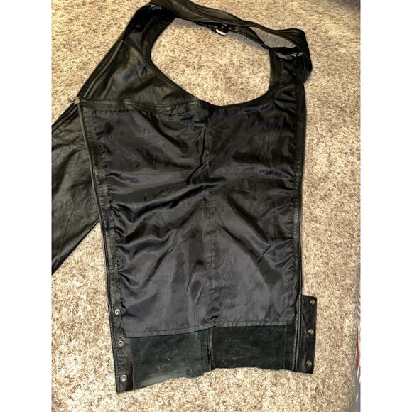 HARLEY DAVIDSON Leather Chaps Men Size 2XL XXL Black Riding Gear - Picture 9 of 12